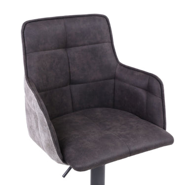 Artemis Suede Effect Dark Grey Bar Stool