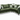 Dark green fabric Penny 2 Corner 1 Sofa with multiple white and striped pillows on wooden legs