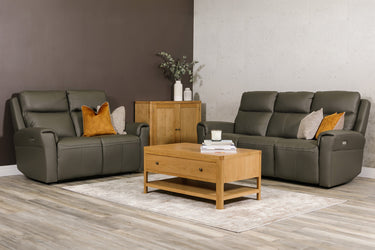 Larissa 3 Seater Sofa Electric Power Recliner Leather / Fabric