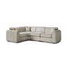 Roxy Night 1.5 corner 3 fabric sofa in light beige with modern design and plush cushions for comfortable seating