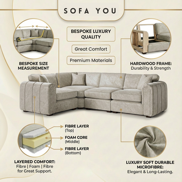 Roxy Night - 1.5 Corner 3 Fabric Sofa