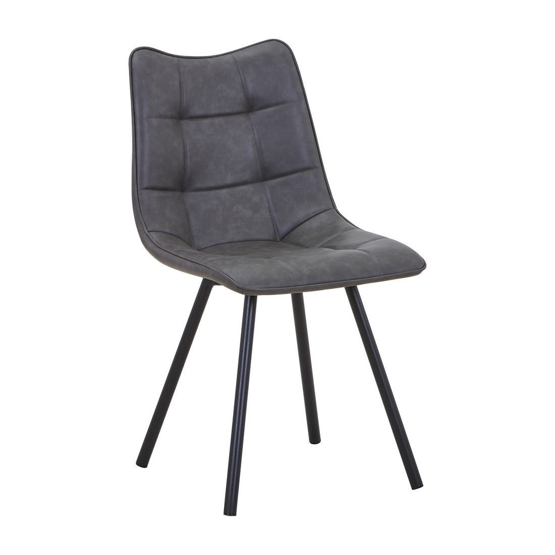 Alden Leather Effect Dining Chair - Grey – studio view 1