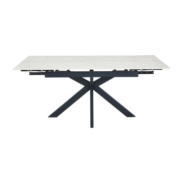 Amara 1.8m Extending Ivory Dining Table & 4 Stellan Taupe Chairs Dining Set – dining table, alternate view