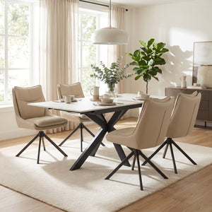 Table & 4 Vienna Stone Swivel Chairs