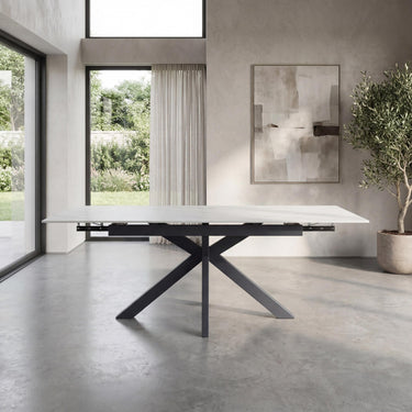 Amara 1.8m Extending Ivory Dining Table – styled in a dining room