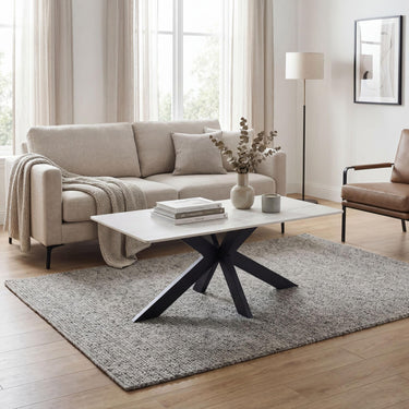 Amara Ivory Coffee Table – styled in a room setting