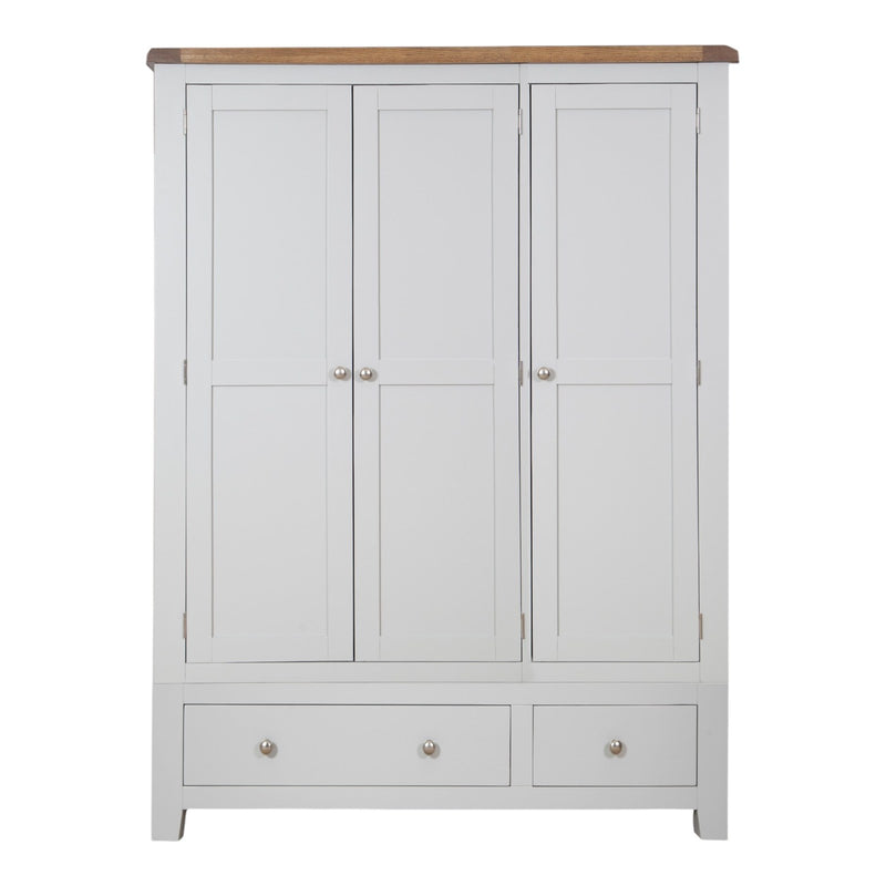 Ashby French Grey 3 Door 2 Drawer Wardrobe