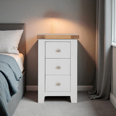 Ashby French Grey 3 Drawer Bedside Cabinet - view 3