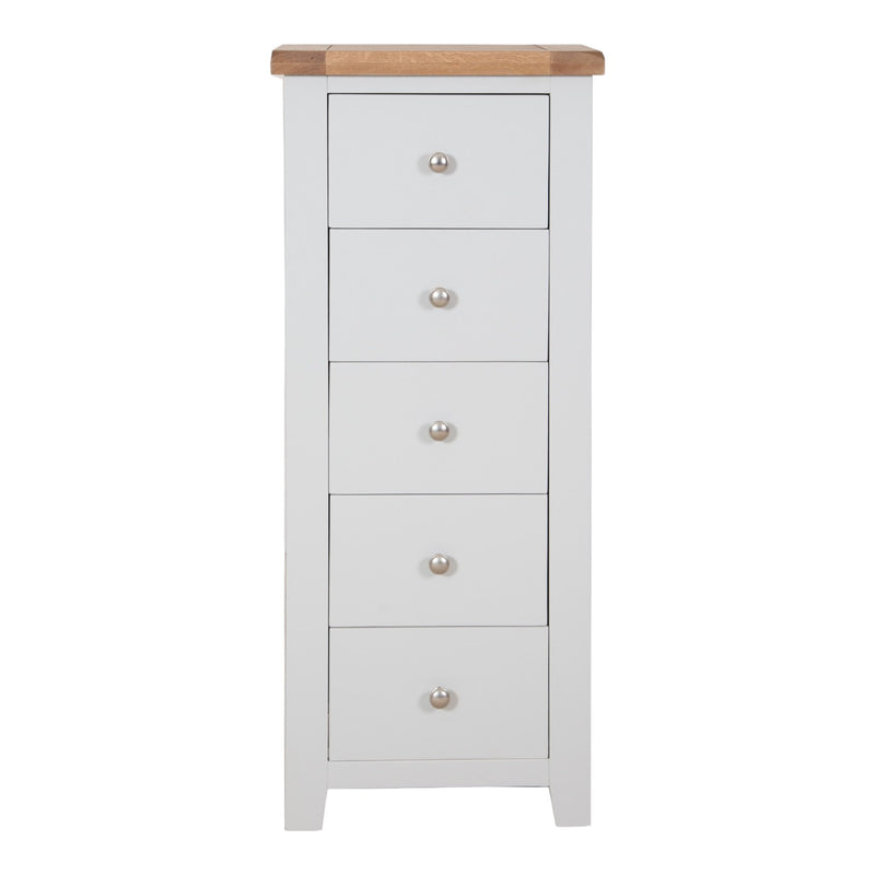 Ashby French Grey 5 Drawer Tall Chest of Drawers