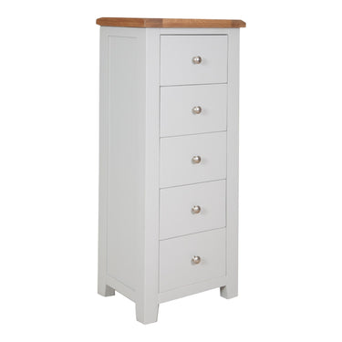 Ashby French Grey 5 Drawer Tall Chest of Drawers - view 2