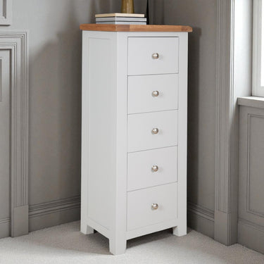 Ashby French Grey 5 Drawer Tall Chest of Drawers - view 4