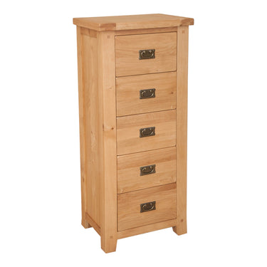 Ashby Natural 5 Drawer Tall Chest of Drawers - view 2