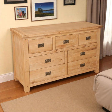 Ashby Natural 7 Drawer Wide Chest of Drawers - view 4