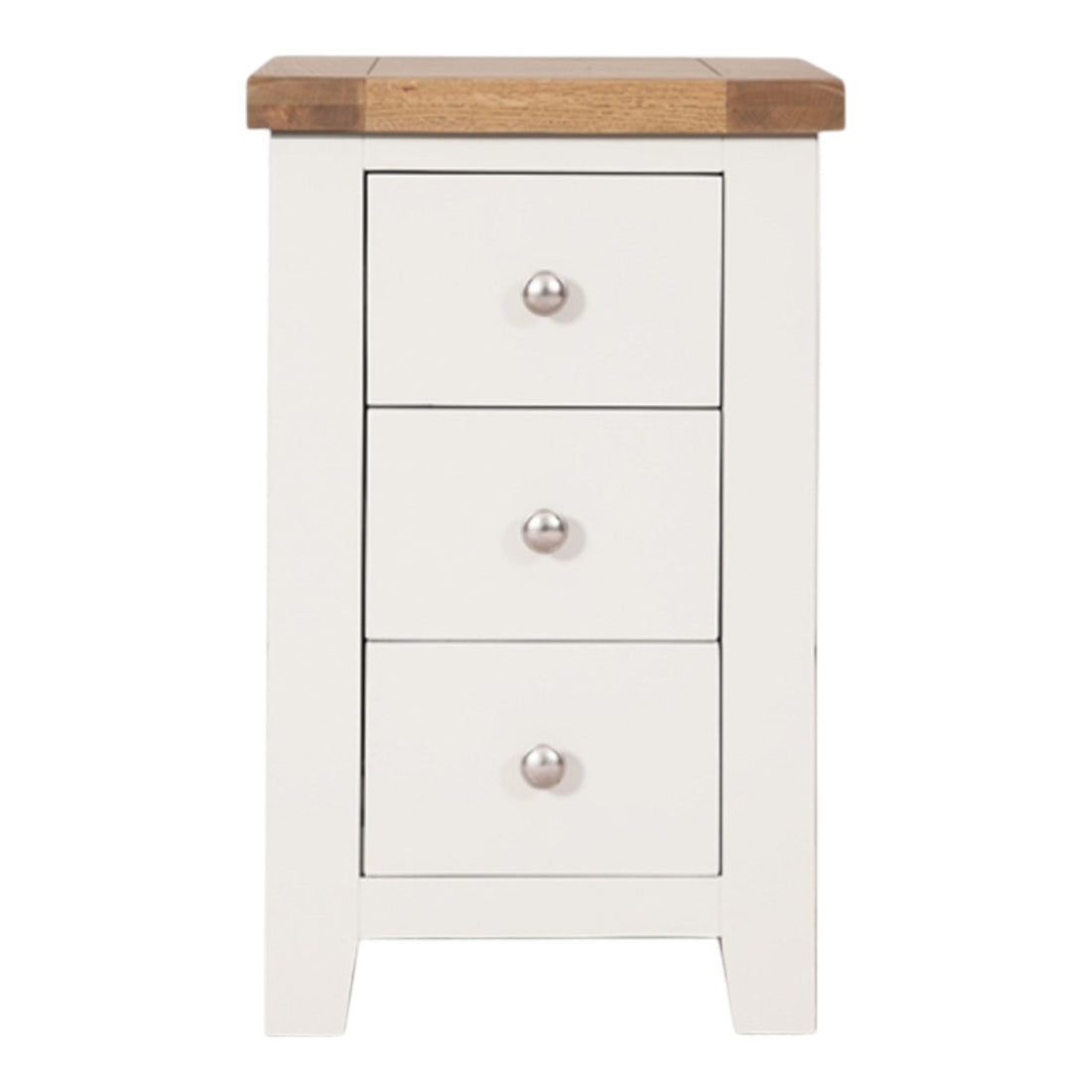 Ashby White 3 Drawer Bedside Cabinet