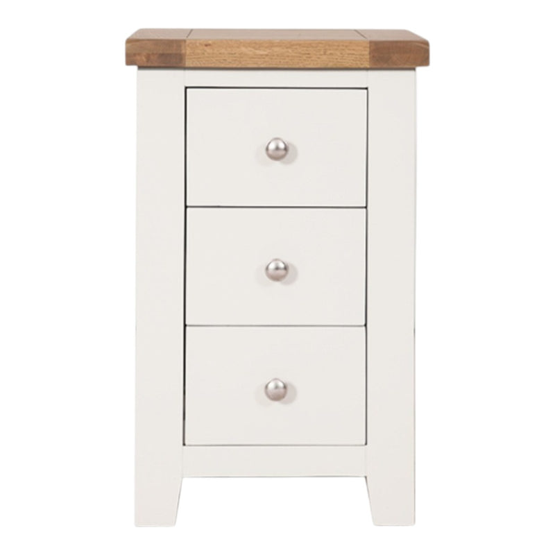Ashby White 3 Drawer Bedside Cabinet