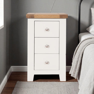 Ashby White 3 Drawer Bedside Cabinet - view 2
