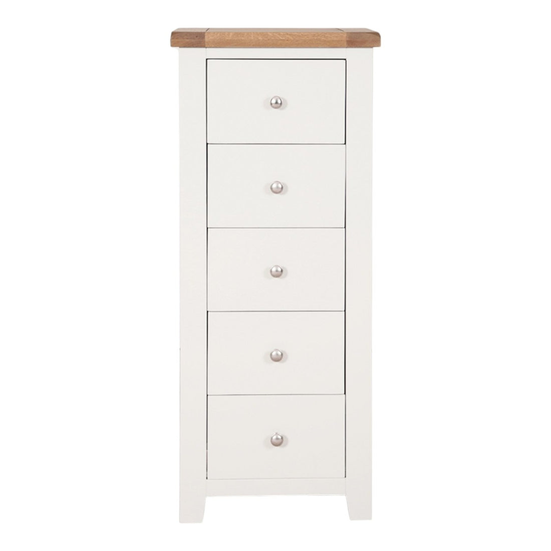 Ashby White 5 Drawer Tall Chest of Drawers