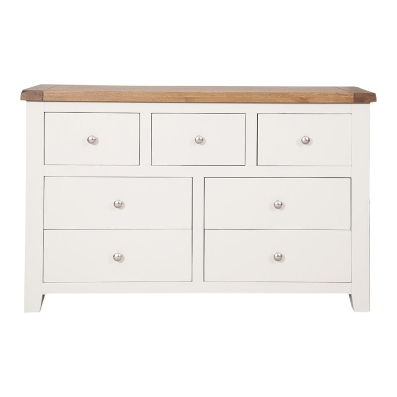 Ashby White 7 Drawer Wide Chest of Drawers