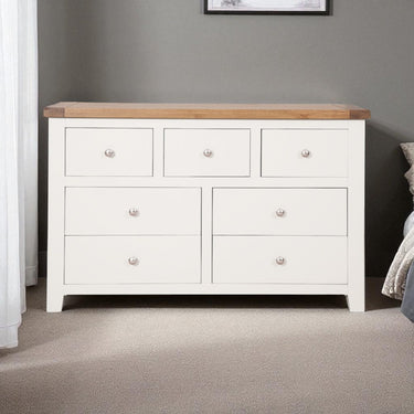 Ashby White 7 Drawer Wide Chest of Drawers - view 2