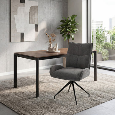 Auden Corduroy Dining Chair - Dark Grey – styled in a dining room