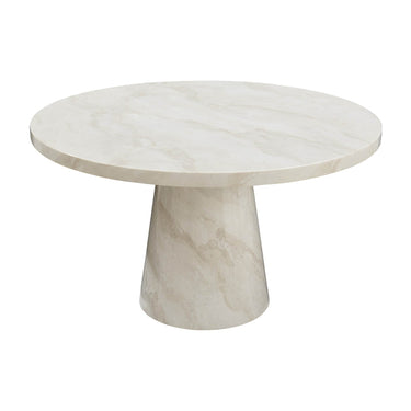 Aurelia 130cm Round Marble Dining Table - Taupe – angled view