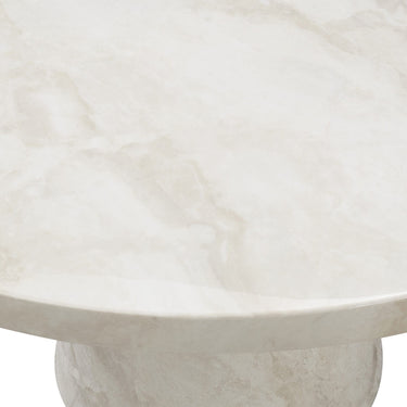 Aurelia 130cm Round Marble Dining Table - Taupe – close-up of the marble top