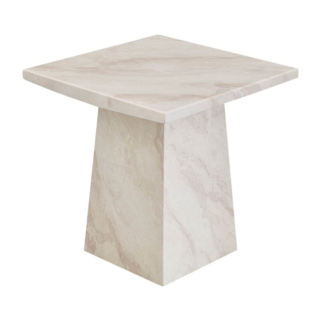 Aurelia Marble Lamp Table - Taupe – angled view
