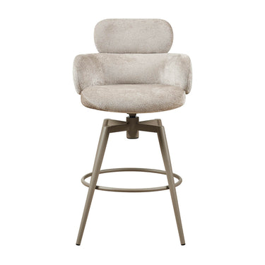 Aurelia Swivel Counter Stool - Beige – front view