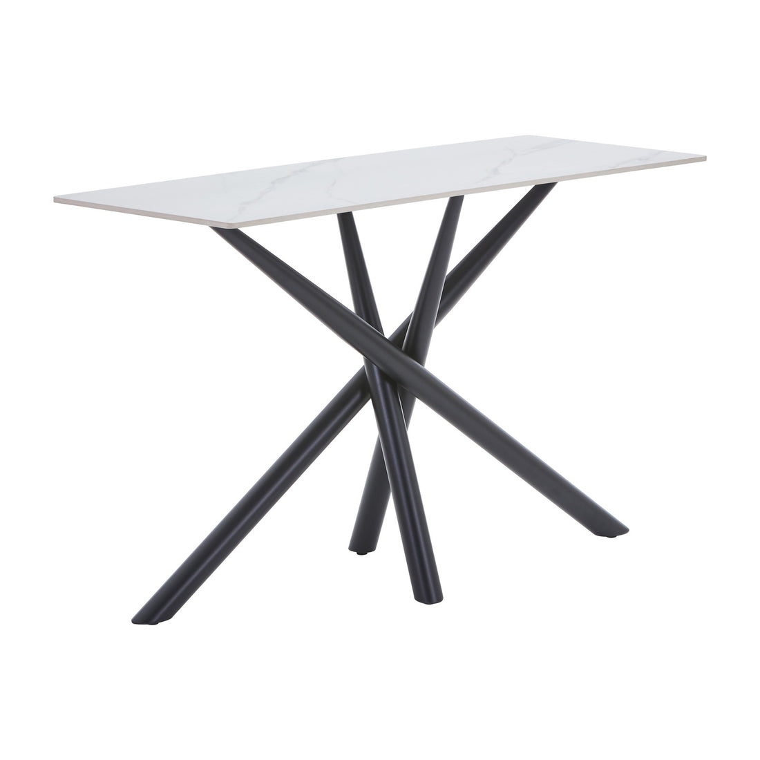 Avesta White Marble Effect Ceramic Console Table – studio view 1