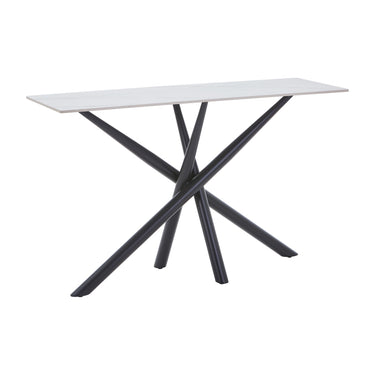 Avesta White Marble Effect Ceramic Console Table – studio view 2