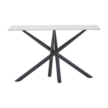 Avesta White Marble Effect Ceramic Console Table – studio view 3