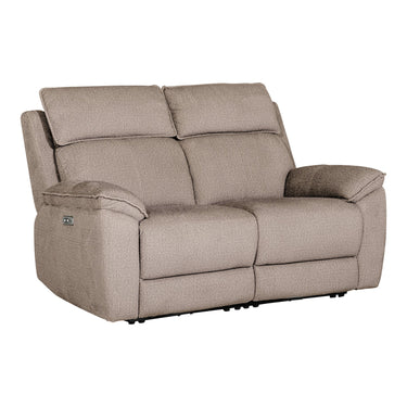Bellamy 2 Seater Fabric Electric Recliner Sofa in Latte