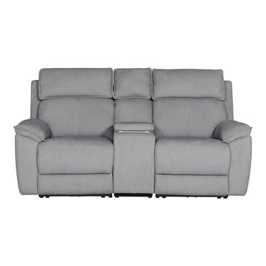 Bellamy 2 Seater Fabric Electric Recliner Sofa with Console in Greige – view 3