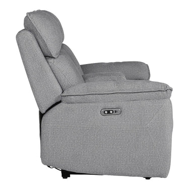Bellamy 2 Seater Fabric Electric Recliner Sofa with Console in Greige – view 4