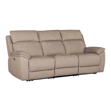 Bellamy 3 Seater Fabric Electric Recliner Sofa in Latte