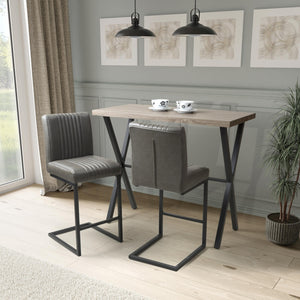 Table & 2 Asher Grey Bar Chairs