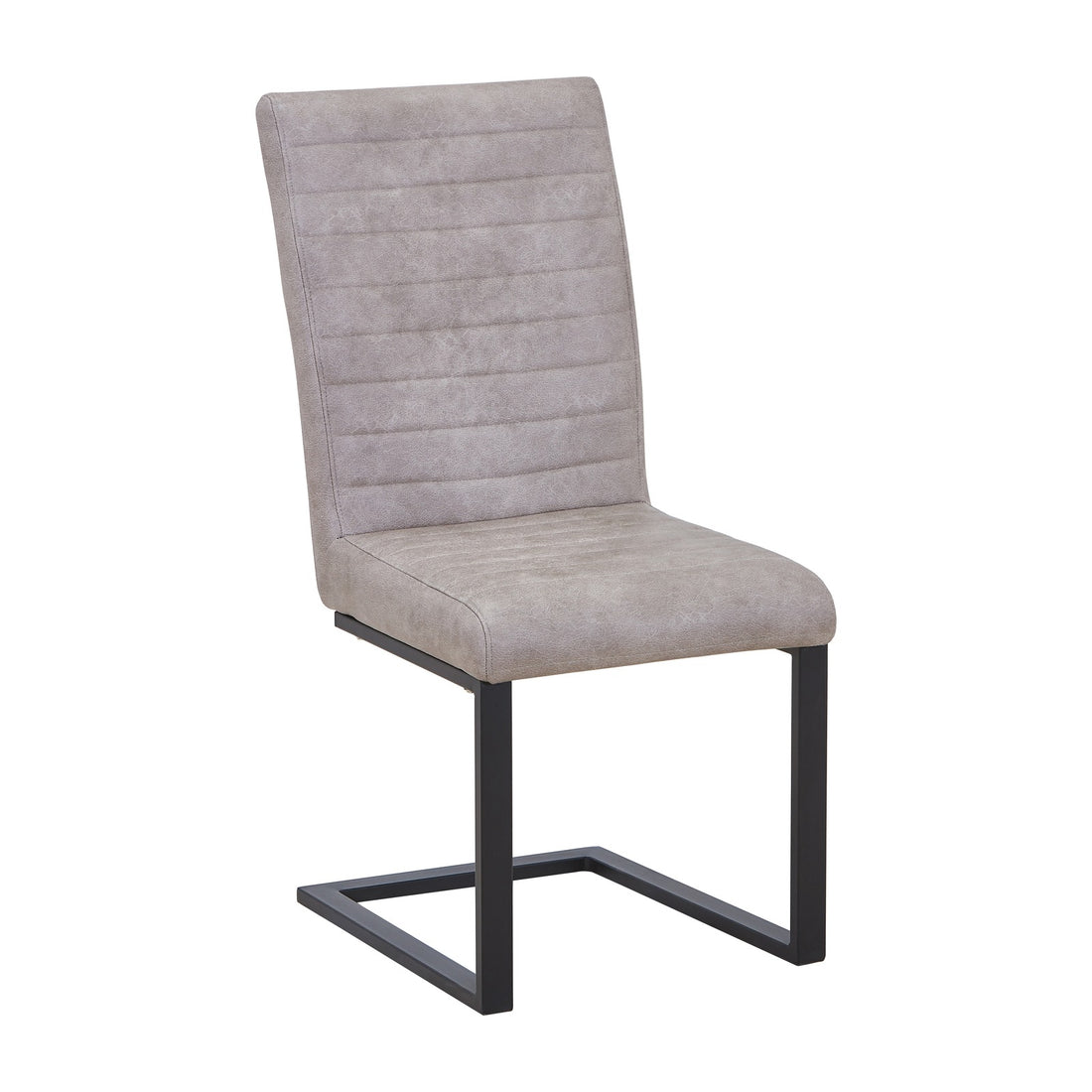 Bexley Leather Effect Dining Chair - Stone Grey – studio view 1