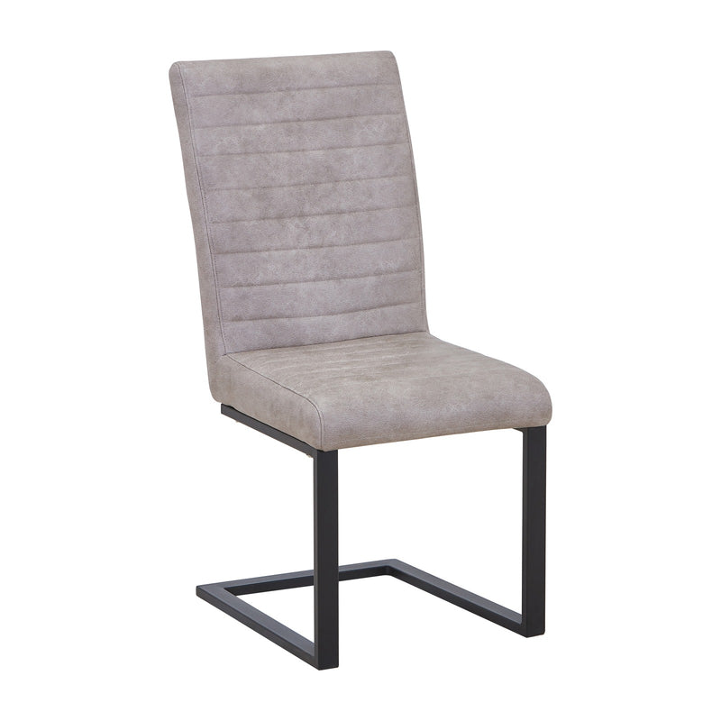 Bexley Leather Effect Dining Chair - Stone Grey