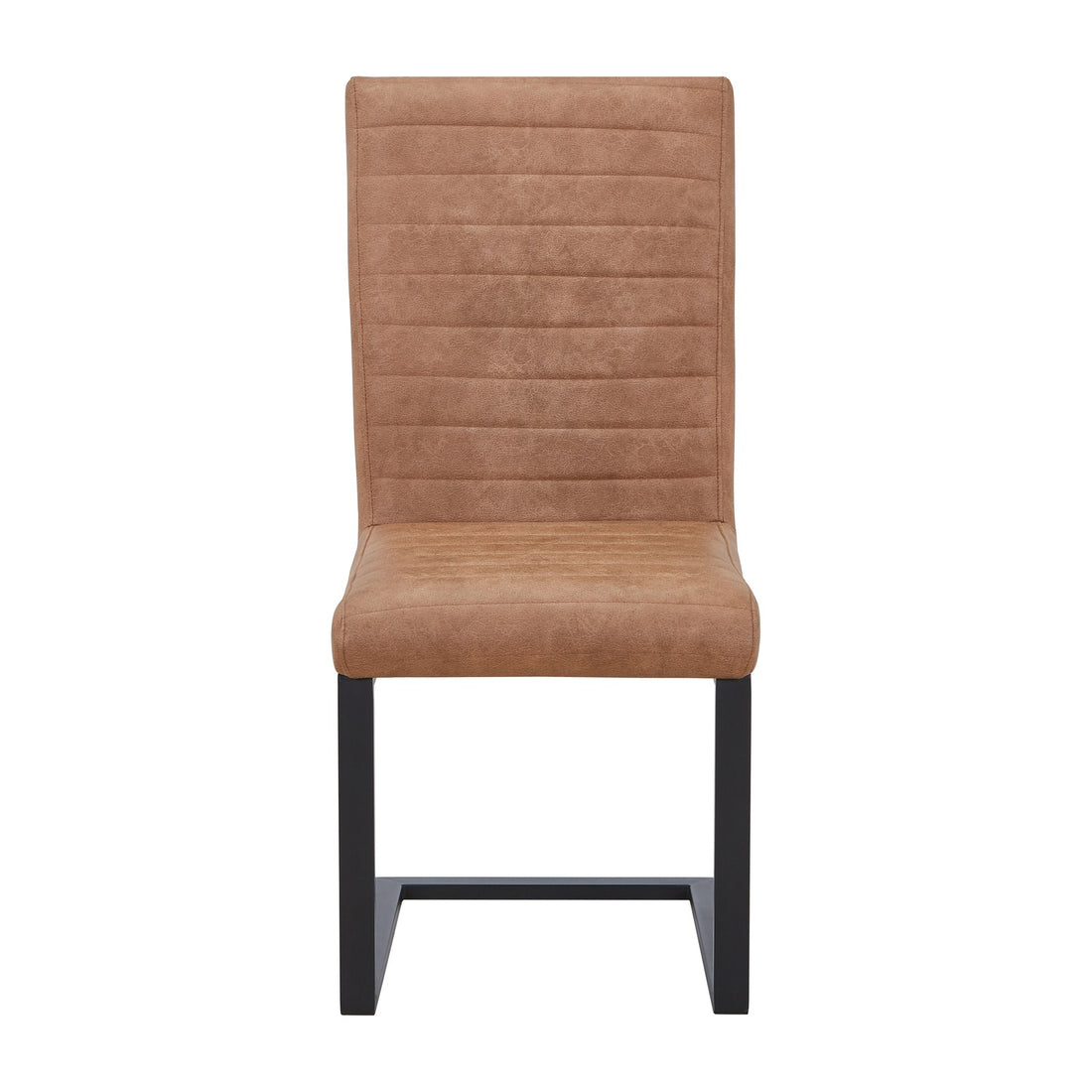 Bexley Leather Effect Dining Chair - Tan – studio view 1