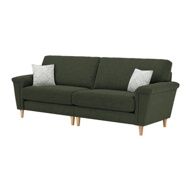 Brody 4 Seater Fabric Sofa in Mendes Mossy fabric with oak feet