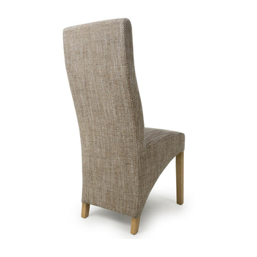 Bryson Wave Back Tweed Dining Chair - Oatmeal – studio view 2