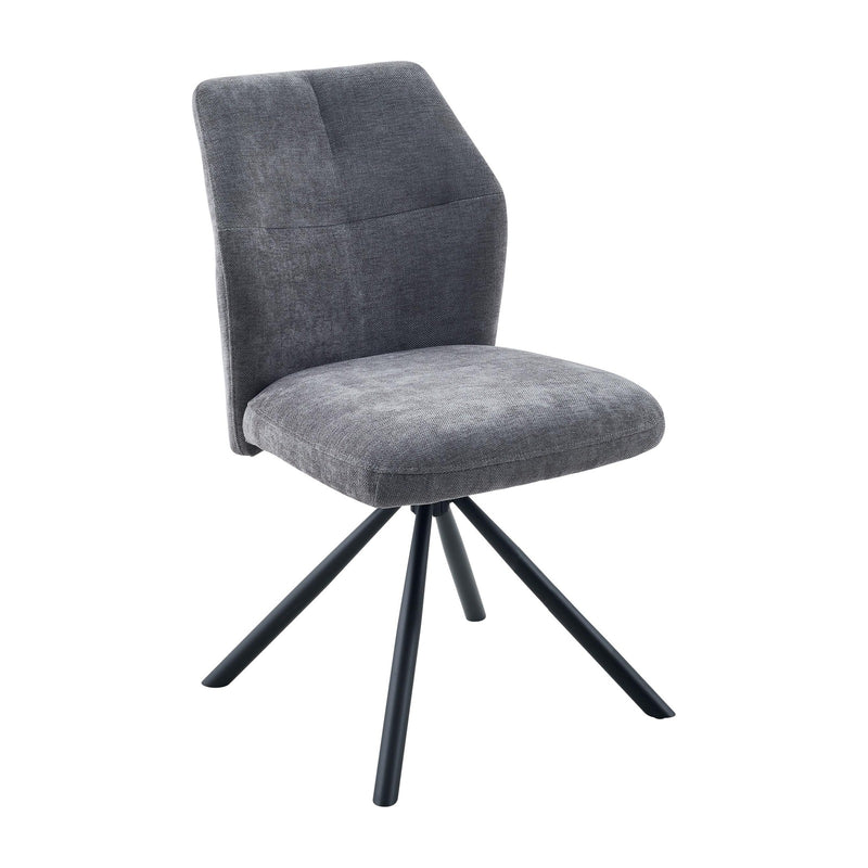 Caden Fabric Swivel Dining Chair - Charcoal