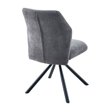 Caden Fabric Swivel Dining Chair - Charcoal – studio view 2