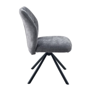Caden Fabric Swivel Dining Chair - Charcoal – studio view 3