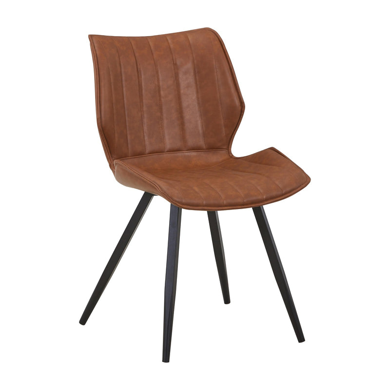 Calder Leather Effect Dining Chair - Tuscan Tan