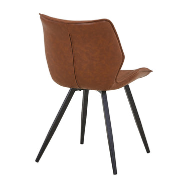Calder Leather Effect Dining Chair - Tuscan Tan – studio view 2