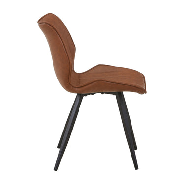 Calder Leather Effect Dining Chair - Tuscan Tan – studio view 3