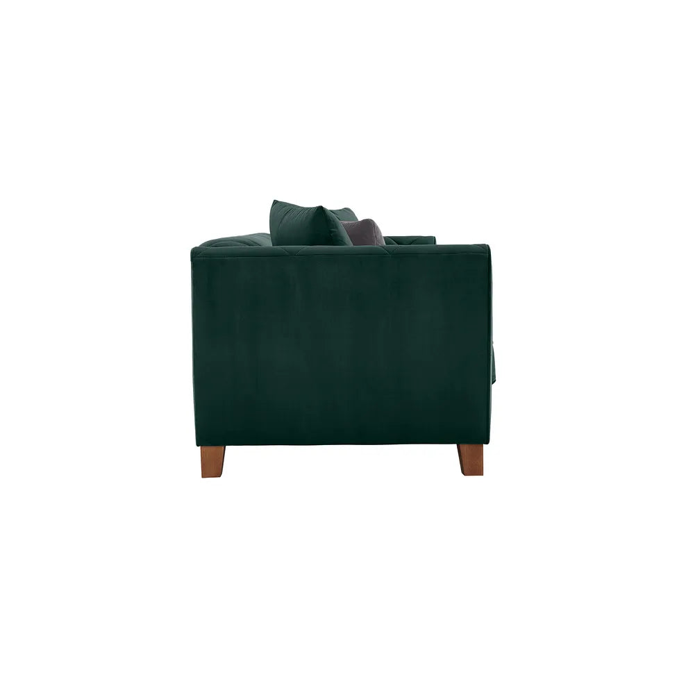 Caravelle 4 Seater Dark Green Fabric Sofa Brand New - Oak Furniture Land