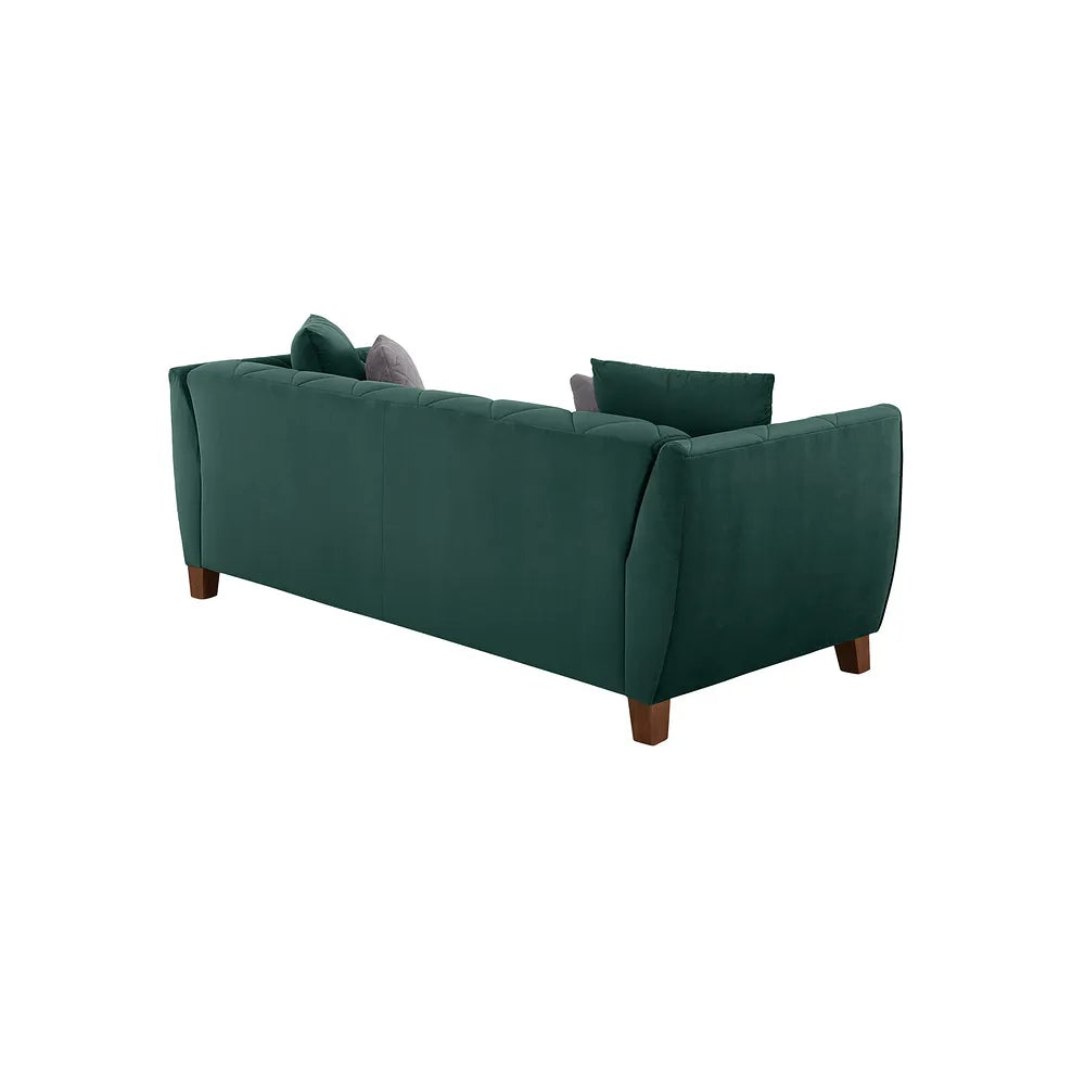 Caravelle 4 Seater Dark Green Fabric Sofa Brand New - Oak Furniture Land