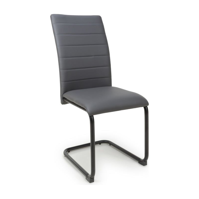 Carlisle Leather Effect Dining Chair - Grey